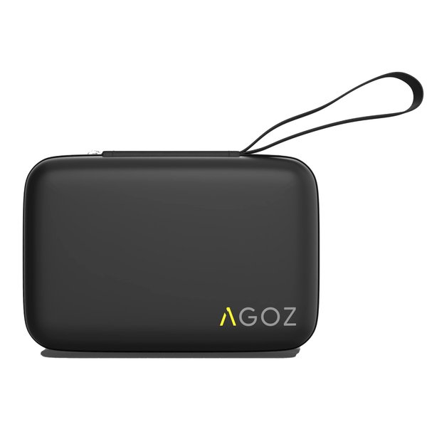 AGOZ 4.25" x 2.75 x 1.5 Mini Case for Manicure, Small Hard Travel Pouch with Wrist Strap for Nail Care Tools, Water Resistant and Anti-shock Unisex Case for Manicure Pedicure Kit (Black)