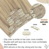 Ugeat Clip in Hair Extensions Real Human Hair Blonde Real Hair Clip in Extensions Ash Blonde Highlight with Blonde Double Weft Hair Extensions Clip in Human Hair Full Head 20 Inch 120g 7pcs