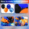 HILAVO Orange Blue Black Balloons Garland Arch Kit 112 Pcs Royal Navy Blue Black Orange Latex Helium Balloon for Anime Cartoon Baby Shower Birthday Graduation Engagement Party Decorations Supplies