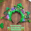 Aukmla Green St Patricks Day Headband Light Up Hair Accessories Irish Headpiece for Women and Girls