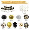 2025 Happy New Year Decorations Kit New Years Eve Party Supplies for Happy New Year Decorations 2025 Black Gold Happy New Year Decor