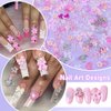 320Pcs 10Styles 3D Nail Gems and Rhinestones, Assorted 3D Nail Art Charms, Pink Planet Snake Cross Nail Rhinestones Charms, Mix Pink Butterfly Heart Bows Charms for Nails, Nail Art DIY Accessories