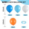 Orange and Blue Balloons, 12 Inch Orange Blue Latex Balloons Orange Blue White Party Balloons Orange Dark Blue Light Blue Balloons for Kids Birthday Baby Shower Outer Space Theme Decoration
