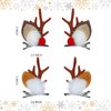 TailaiMei Christmas Hair Clip, 2 Pairs Cute Reindeer Antlers Ears Hair Accessory with Plush Ball, Christmas Hair Pins for Women Girls Kids and Party Favors