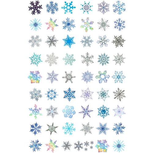 Snowflake Temporary Tattoos Christmas Winter Glitter Snow Flake Tattoo Stickers for Kids, Blue White Snowflakes Temporary Tattoo Body Face Decorations Cute Apparel Accessories for Holiday Party