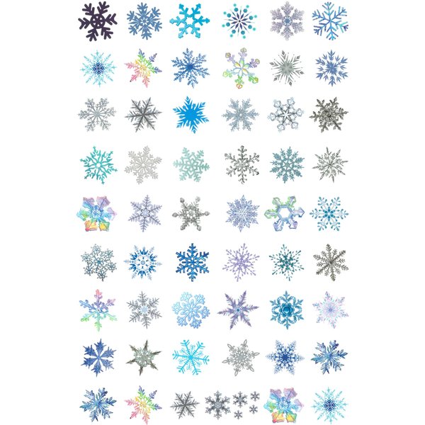 Snowflake Temporary Tattoos Christmas Winter Glitter Snow Flake Tattoo Stickers for Kids, Blue White Snowflakes Temporary Tattoo Body Face Decorations Cute Apparel Accessories for Holiday Party