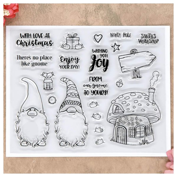 Kwan Crafts Merry Christmas Santa Clear Stamps for Card Making Decoration and DIY Scrapbooking