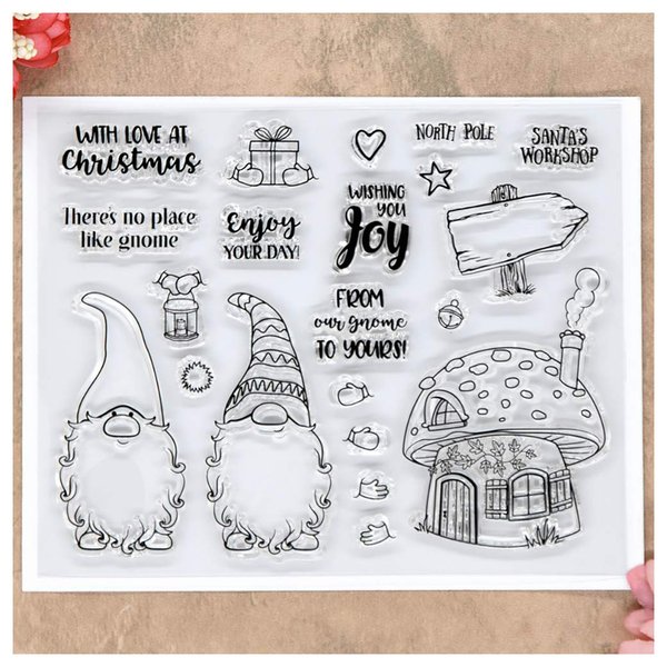 Kwan Crafts Merry Christmas Santa Clear Stamps for Card Making Decoration and DIY Scrapbooking