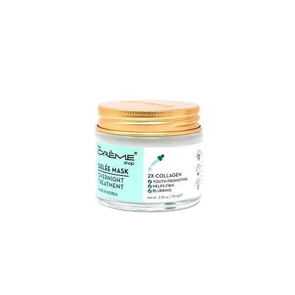 The Crème Shop Korean Skincare | Overnight Gel Mask for Moisturizing and Hydrating, Anti-Aging, Brightening, Relief facial skin care - 2.36 oz (Collagen)