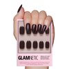 Glamnetic Press On Nails - Bark Brown | Opaque Dark Brown Short Round False Nails, Reusable Stick On Fake Nails with Glue | Salon Quality | 15 Sizes - 30 Nail Kit