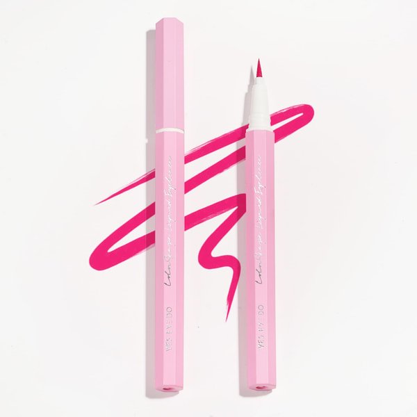 YES.EYE DO Pink Eyeliner Pen - Ultra Fine High Pigmented Neon Liquid Eyeliner - Felt & Flexible Tip Applicator for Precise Line Application - Party Makeup & Body Art Use (Flirty Flamingo)