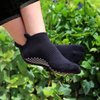RATIVE Anti Slip Non Skid Barre Yoga Pilates Hospital Ankle Socks with grips for Adults Men Women (Medium, 3-pairs/black+beige+pink)