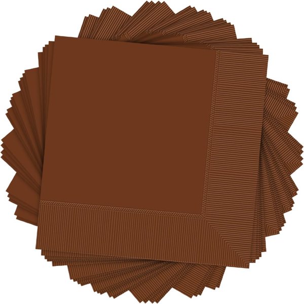 Elegant Chocolate Brown 2-Ply Luncheon Napkins - 6.5" x 6.5" (Pack of 40) - Mid Count, Soft & Durable - Perfect for Any Event or Occasion