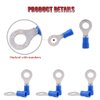 Hilitchi 100Pcs 16-14AWG Insulated Terminals Ring Electrical Wire Crimp Connectors (Blue, M6)