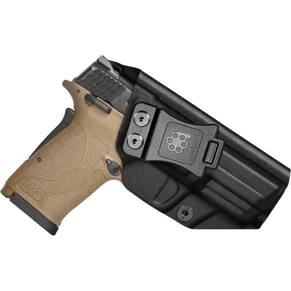 Amberide IWB & OWB KYDEX Holster Fit: Smith & Wesson M&P 9mm Shield EZ/Equalizer Pistol, Inside Waistband Concealed Carry Holster, Adjustable Cant & 'Posi-Click' Retention, USA Made by Amberide