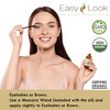 EASY LOOK Castor Oil 4oz, USDA Certified Organic 100% Pure, Stimulate Growth for Eyelashes, Eyebrows, Hair. Skin Moisturizer & Hair Treatment Starter Kit
