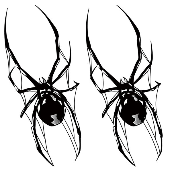 Oottati 2 Sheets Small Tiny Temporary Tattoo Stickers Black Spider Halloween