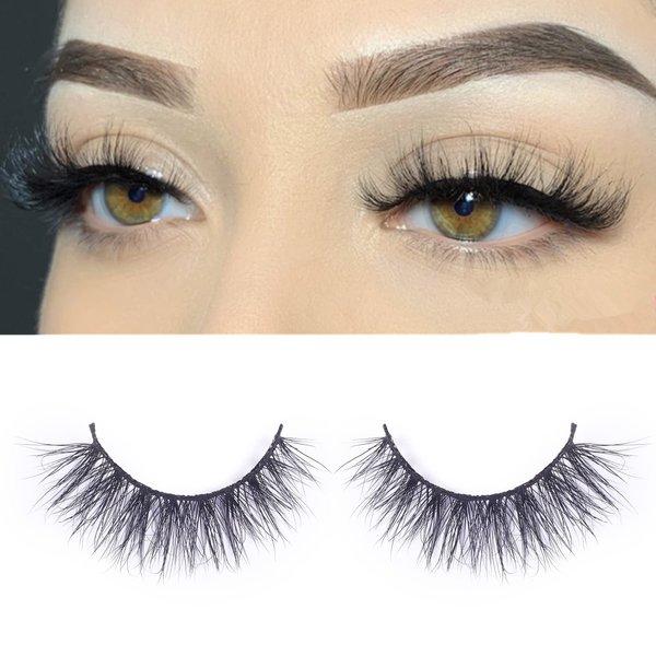 Miss Kiss 3D Mink Eyelash Natural Look Lashes Wispy False Lash Cat Eye Fake Eyelashes Soft Fluffy Handmade Eyelash Strips Pack for Makeup Reusable