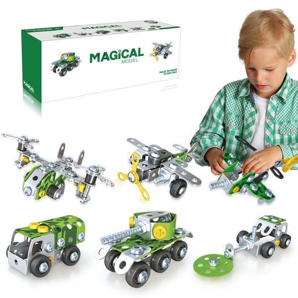 6 Packs Military Truck STEM Building Toy Set for Boys Age 8-12 - Metal Army Toys Model Car Kits Set - Engineering STEM Kits or Kids 6-8 8-10 Stem Projects Vehicle 321pcs for 10 11 Year Old Boys Adults