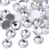 qiipii 400pcs SS30 Crystal White Nail Flatback Rhinestones Bulk Nail Art 6.1mm Round Glass Gems Beads Stones Diamonds for Eye Makeup Nail Decoration Jewels Accessories Crafts Clothes Shoes DIY