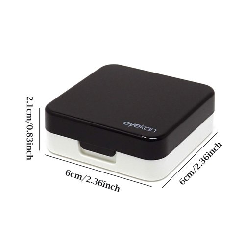 Honbay Fashion Travel Contact Lens Case Kit Mini Contact Lens Box with Mirror (Black)