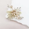 VMila Wedding Pearl Hair Comb Wedding Hair Comb Bridal Hair Accessories Pearl Flower Hair Accessories For Women Girls Wedding Hair Accessories (Gold Single Comb)