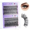 Lash Clusters, PITHER 30D+40D 280PCS Cluster Eyelash Extension Super Thin Band Soft 0.07mm Mix 9-16mm DIY lash extension kit for Self Use at Home