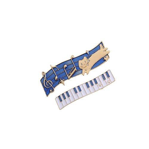 2PCS Music Cat Hair Clips for Women Girls Piano Hairpins Funny Barrettes Duckbill Hair Accessories