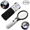 Jewelry Loupe Magnifier with UV LED Light, AFUNTA 30X 60X 90X Slide Out Pocket Magnifying Glass (Black & White)