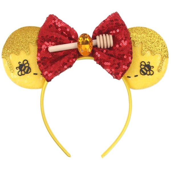 CLGIFT Princess Minnie Ears,Pick your color, Flower Minnie Ears, Floral minnie ears, Purple Sparkle Mouse Ears (Winnie)