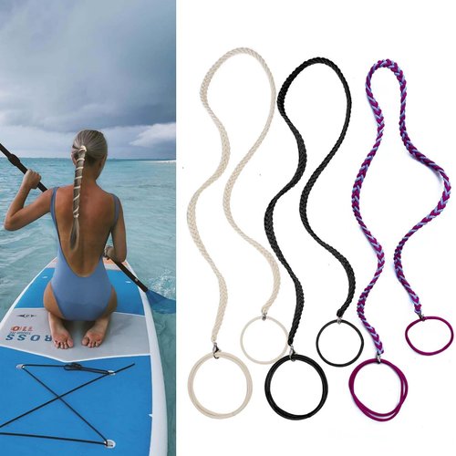 Spriral Hair Tie Sprots Ponytail Holders, Elastic Braided Hair Ties No Damage, Pony Tail Wrap for Long Hair for Gym, Swimming, diving 3pcs 25" Colorful