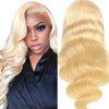 613 Lace Front Wig Human Hair Body Wave 22 Inch Free Part 613 HD Lace Frontal Wig Pre Plucked with Baby Hair Blonde 13x4 Lace Front Wigs Human Hair Wig for Women 10A Brazilian Virgin Hair 150% Density