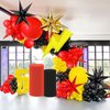 Red black yellow balloon garland kit 127pcs with Flash lightining Starburst mylar balloons for Cartoon superhero theme Race Car Party Theme birthday decorations