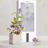 RIESEK Artificial Flower Bouquet Building Set for Adult,Mini Plant Bonsai Tree Friend Set for Girl,Botanical Collection Gift for Kids,Violet Building Blocks Birthday Gift for Mom Women Wife Girlfriend