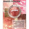 Baked Blush-Brighten Lighting Glow Marbleized Blush Powder Palette, Cruelty-Free Powder Blush, Eyeshadow & Highlight for a Lightweight Shimmery Satin Face Makeup, Gift for Women (0.49Ounce)-01#Peachy