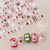 Christmas Nail Stickers Winter Snowman Snowflake Nail Art Stickers 8PCS Elk Santa Claus Christmas Nail Art Designs Supplies 3D Nail Adhesive Decals Xmas Transfer Sliders for Manicure Nail Decorations