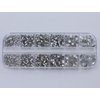 Over 2100 Pieces Crystal Clear Flat Back Glass Rhinestones Crystals For Nail Art Kit 6 Sizes (1.4mm - 4.8mm)