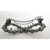 Dark gray bow shaped crystal hair barrette clip for thicker hair