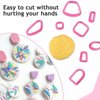 COMNICO Polymer Clay Cutters Kit 18 Different Shapes for Women Earring Polymer Clay Jewerlry Making Tools Plastic Clay Earring Hooks Cutters Sculpting Tools(Pink)
