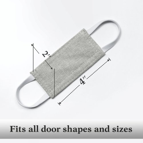 PONY DANCE Baby Door Latch Covers Closer - Nursery Door Closer Silencer with Strong Elastic Straps for Good Sleep Door Cushion for Jammer Noise Reducing, 3 Pieces, W 4 x L 2 inches, Frost Grey