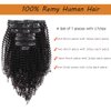 Curly Hair Extensions Clip In Human Hair 4B 4C , 3C 4A Curly Clip In Hair Extensions For Black Women 18Inch 7PCS 120Gram Curly Hair Extensions Natural Black Color Full Thick End Hair