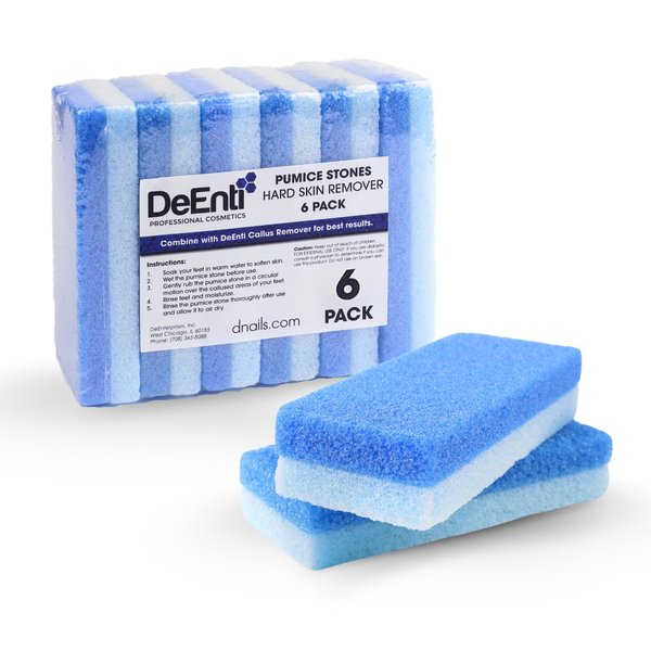DeEnti Pumice Stones, Pack of 6 Professional Grade Pumice Stone for Feet, Salon Quality Foot Callus Remover, Double Sided Foot Scraper, Home Manicure and Pedicure Tools