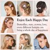 Gingbiss 8 Pairs/16 Pack Hair Clips for Girls, Flower/Star/Crown/Heart/Butterfly Shaped Kids Hair Barrettes, Cute Hair Clips Metal Snap Hair Pins Sparkly Hair Styling Accessories for Girls Kids