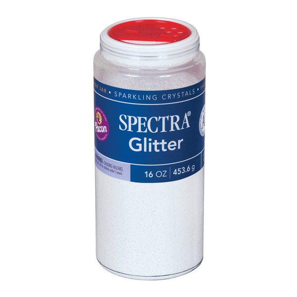 Pacon P0091940 Spectra Glitter Sparkling Crystals, White, 16-Ounce Jar