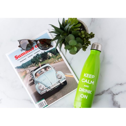 Best Stainless Steel Double Wall Vacuum Insulated, Reusable Water Bottle, Narrow Mouth & BPA Free – Keeps Your Drink Cold 24 hours or Hot 12 hours (Green, 17 oz)