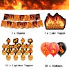Fire Party Decorations Firefighter Birthday Party Supplies Includes Fire Happy Birthday Banner Cupcake Toppers Cake Topper Balloons for Firefighter Party Fire Truck Party Supplies