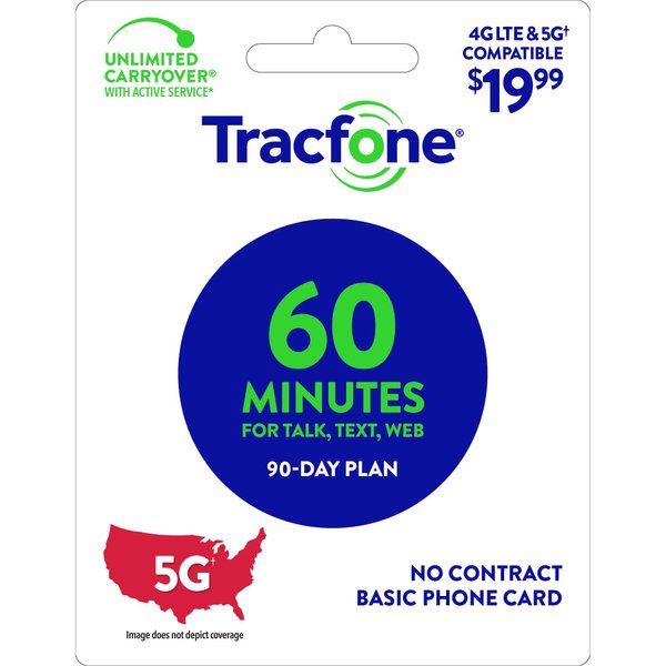 Tracfone 90 Day Prepaid Wireless Phone Plans - Pay As You Go