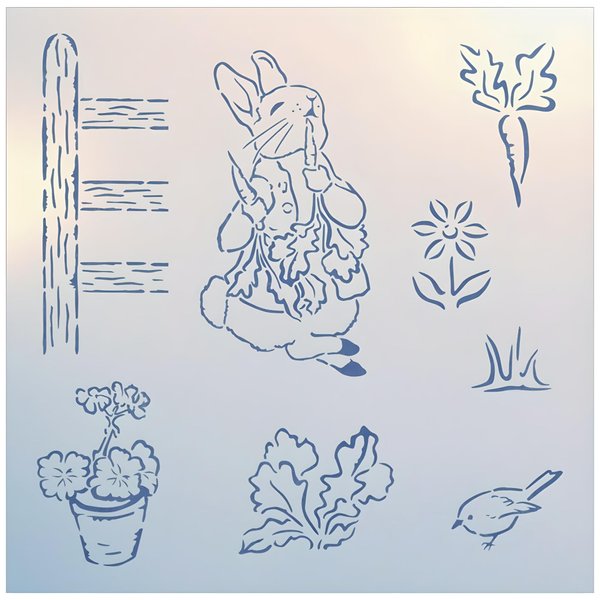 Peter Rabbit Complete Set - 17 Stencils - Children Kids Drawing Chalk Washable Plastic Fun Art DIY Template Reusable Laser Cut Mylar Template for Painting Home Decor DIY Crafts - The Artful Stencil