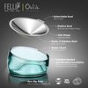 Felli Pet Oblik Anti Whisker Fatigue Cat Food Bowl Stainless Steel Shallow Dish for Cat Dog, Anti Vomiting Angled Slanted Metal Feeder, Elevated Acrylic Base for Storage (0.5Cup, Classic)