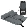 EPAuto 2-Pack Microfiber Fast Drying Travel Gym Towels, Grey, (60''x30'', 24''x15'')
